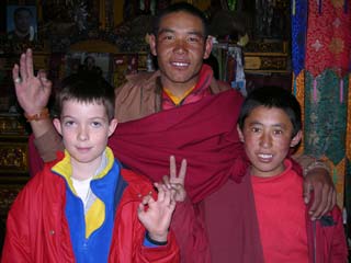 Peter Ryan was a real hit with the monks and nuns at Rongbuk Monastery near Everest North Base Camp